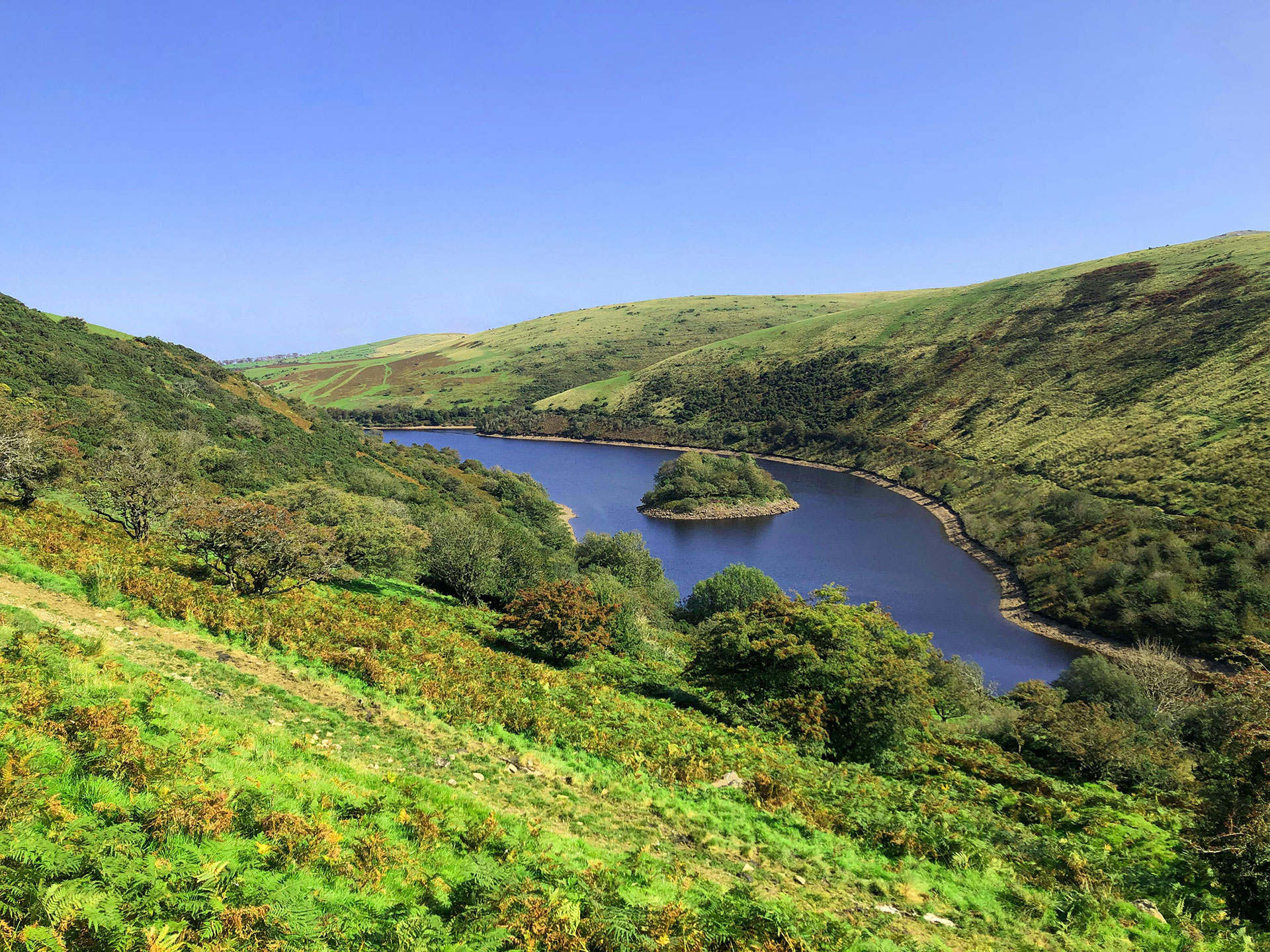 Reservoir in a valley in Exmoor